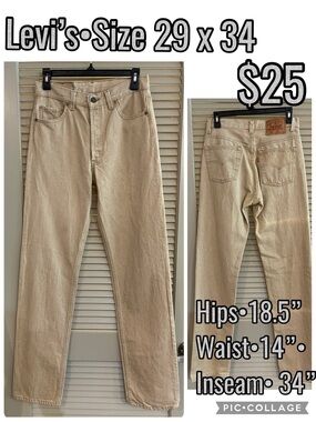 Levi's Tan Straight-Leg Denim Jeans